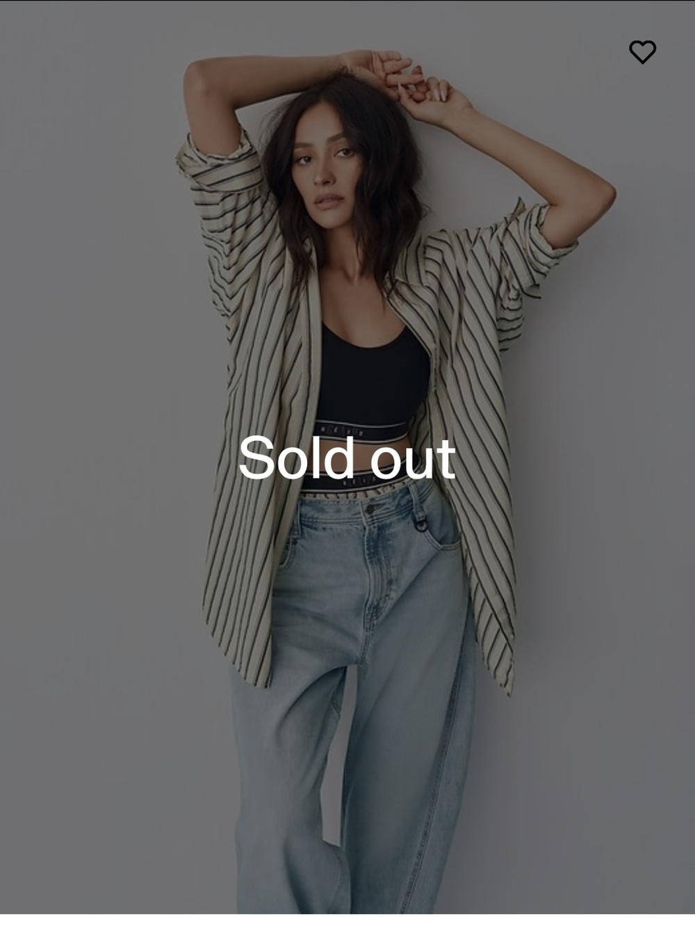 GAP Cream Shirt Jacket with Black Stripes